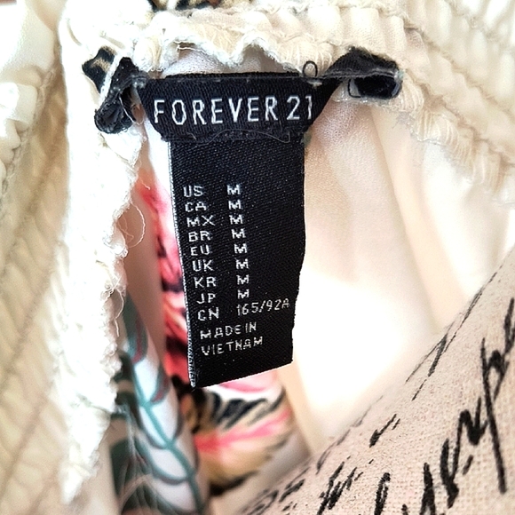 Forever 21 Floral Off-Shoulder Top - Pink and Cream. Size Medium. Good Condition - Picture 2 of 5